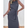 image:imageANRABESS Womens Sleeveless TShirt Midi Tank DressDeep Gray