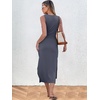 image:imageANRABESS Womens Sleeveless TShirt Midi Tank DressDeep Gray