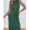 image:imageANRABESS Womens Sleeveless TShirt Midi Tank DressDeep Green