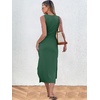 image:imageANRABESS Womens Sleeveless TShirt Midi Tank DressDeep Green
