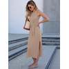 image:imageANRABESS Womens Sleeveless TShirt Midi Tank DressKhaki