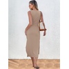 image:imageANRABESS Womens Sleeveless TShirt Midi Tank DressKhaki