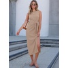 image:imageANRABESS Womens Sleeveless TShirt Midi Tank DressKhaki