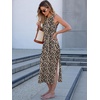 image:imageANRABESS Womens Sleeveless TShirt Midi Tank DressLeopard Print