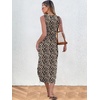 image:imageANRABESS Womens Sleeveless TShirt Midi Tank DressLeopard Print