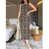 image:imageANRABESS Womens Sleeveless TShirt Midi Tank DressLeopard Print
