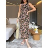 image:imageANRABESS Womens Sleeveless TShirt Midi Tank DressMulticolor Floral