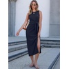 image:imageANRABESS Womens Sleeveless TShirt Midi Tank DressNavy Blue
