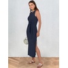 image:imageANRABESS Womens Sleeveless TShirt Midi Tank DressNavy Blue