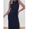 image:imageANRABESS Womens Sleeveless TShirt Midi Tank DressNavy Blue