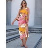 image:imageANRABESS Womens Sleeveless TShirt Midi Tank DressPink Yellow Floral