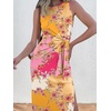 image:imageANRABESS Womens Sleeveless TShirt Midi Tank DressPink Yellow Floral