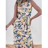 image:imageANRABESS Womens Sleeveless TShirt Midi Tank DressPrint Blue Floral
