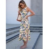 image:imageANRABESS Womens Sleeveless TShirt Midi Tank DressPrint Blue Floral
