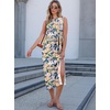image:imageANRABESS Womens Sleeveless TShirt Midi Tank DressPrint Blue Floral