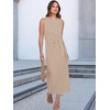 image:imageANRABESS Womens Sleeveless TShirt Midi Tank DressStriped Brown