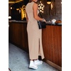 image:imageANRABESS Womens Sleeveless TShirt Midi Tank DressStriped Brown