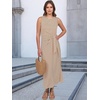 image:imageANRABESS Womens Sleeveless TShirt Midi Tank DressStriped Brown