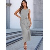 image:imageANRABESS Womens Sleeveless TShirt Midi Tank DressStriped Grey