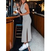 image:imageANRABESS Womens Sleeveless TShirt Midi Tank DressStriped Grey
