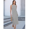 image:imageANRABESS Womens Sleeveless TShirt Midi Tank DressStriped Grey