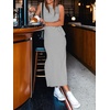 image:imageANRABESS Womens Sleeveless TShirt Midi Tank DressStriped Grey