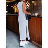 image:imageANRABESS Womens Sleeveless TShirt Midi Tank DressStriped Light Blue