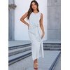 image:imageANRABESS Womens Sleeveless TShirt Midi Tank DressStriped Light Blue
