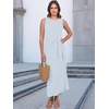image:imageANRABESS Womens Sleeveless TShirt Midi Tank DressStriped Light Blue