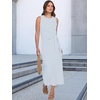 image:imageANRABESS Womens Sleeveless TShirt Midi Tank DressStriped Light Blue