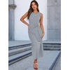 image:imageANRABESS Womens Sleeveless TShirt Midi Tank DressStriped Navy Blue