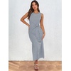 image:imageANRABESS Womens Sleeveless TShirt Midi Tank DressStriped Navy Blue
