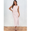 image:imageANRABESS Womens Sleeveless TShirt Midi Tank DressStriped Pink