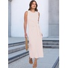 image:imageANRABESS Womens Sleeveless TShirt Midi Tank DressStriped Pink