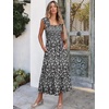 image:imageANRABESS Womens Smocked Maxi Dress Summer Sleeveless Flowy Boho SundressBlack Floral