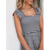 image:imageANRABESS Womens Smocked Maxi Dress Summer Sleeveless Flowy Boho SundressBlack Plaid