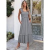 image:imageANRABESS Womens Smocked Maxi Dress Summer Sleeveless Flowy Boho SundressBlack Plaid