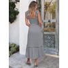 image:imageANRABESS Womens Smocked Maxi Dress Summer Sleeveless Flowy Boho SundressBlack Plaid