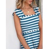 image:imageANRABESS Womens Smocked Maxi Dress Summer Sleeveless Flowy Boho SundressBlue White Stripes