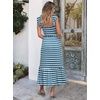 image:imageANRABESS Womens Smocked Maxi Dress Summer Sleeveless Flowy Boho SundressBlue White Stripes