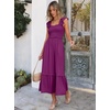image:imageANRABESS Womens Smocked Maxi Dress Summer Sleeveless Flowy Boho SundressDark Purple