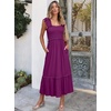 image:imageANRABESS Womens Smocked Maxi Dress Summer Sleeveless Flowy Boho SundressDark Purple
