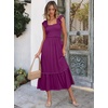 image:imageANRABESS Womens Smocked Maxi Dress Summer Sleeveless Flowy Boho SundressDark Purple