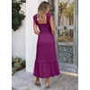 image:imageANRABESS Womens Smocked Maxi Dress Summer Sleeveless Flowy Boho SundressDark Purple