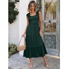 image:imageANRABESS Womens Smocked Maxi Dress Summer Sleeveless Flowy Boho SundressDeep Green