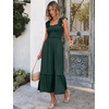 image:imageANRABESS Womens Smocked Maxi Dress Summer Sleeveless Flowy Boho SundressDeep Green