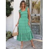 image:imageANRABESS Womens Smocked Maxi Dress Summer Sleeveless Flowy Boho SundressGreen Floral