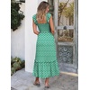 image:imageANRABESS Womens Smocked Maxi Dress Summer Sleeveless Flowy Boho SundressGreen Floral