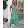 image:imageANRABESS Womens Smocked Maxi Dress Summer Sleeveless Flowy Boho SundressGreen Floral