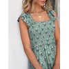 image:imageANRABESS Womens Smocked Maxi Dress Summer Sleeveless Flowy Boho SundressLight Green White Floral